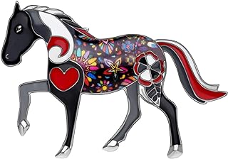 Dainty Floral Enamel Pony Horse Brooch Pins Scarf Lapel Clothes Decoration for Women Girls Jewelry Gifts