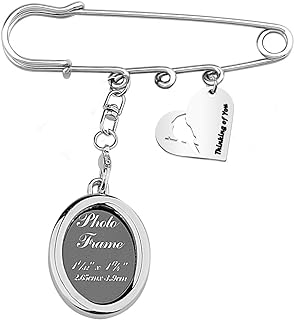 FEELMEM Cardinal Memorial Gift Thinking of You Memorial Photo Frame Safety Pin Brooch in Memory of Love one Sympathy Gift