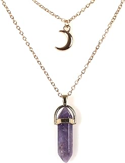Healing Crystal Stone Moon Choker Necklace Witch Jewelry for Women
