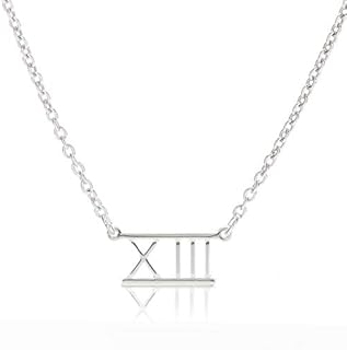 Roman Numeral Birthday Number Bar Necklace