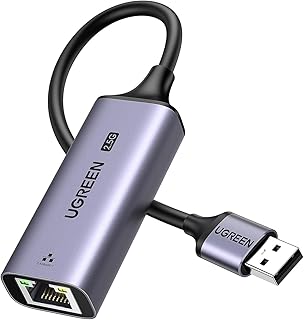 UGREEN Adaptateur Réseau USB 3.0 Vers RJ45 Ethernet pour PC Portable, Haut Débit 2500 Mbps, Finition en Aluminium et Compatibilité Universelle. Idéal pour le Travail et les Jeux en Voyage