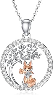 925 Sterling Silver Fox/Giraffe/Koala/Panda Necklace Cute Animal Pendant Jewelry Gifts for Women Animals Lover