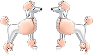 Sterling Silver Cute Puppy Stud Earrings with Screw Back for Women and Girls, Hypoallergenic Dachshund/French Bulldog/Chihuahua Designs