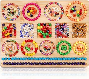 Coloch Bamboo Beading Board for Craft Lovers: DIY Jewellery Making Tray with Customizable Design Grooves - Perfect for Necklace and Bracelet Creation