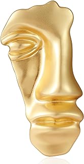 Vintage Mask Brooch Minimalist Metal Figure Brooches for Women Men