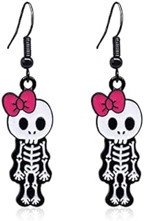 Skull Earrings Skeleton Dangle Earrings Punk Skull Earrings for Women Girls Gothic Jewelry