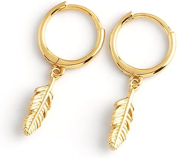Boucles d'oreilles plume en argent sterling S925 pour femmes et filles, hypoallergéniques avec zircons brillants, idéales pour offrir lors de fêtes ou d'occasions spéciales