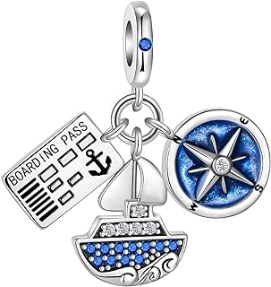 Stunning Sterling Silver Valentines Charms for Bracelets, with Cubic Zirconia Gem - Perfectly Fits for Necklaces and Bracelets, Ideal Jewelry Gift for Women and Girls