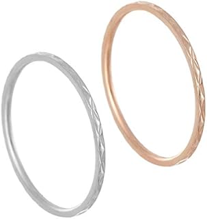 1MM Stainless Steel Stacking Wedding Ring for Women with High-Polished Wave Design