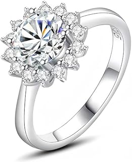 925 Sterling Silver Women's Jewelry Ring, Sunflower Style Ring, Wedding Ring That Will Never Fade