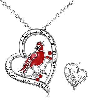 POPLYKE Women's Sterling Silver Red Cardinal Charm Bracelet with Rolo Chain and Lobster-claw Clasp - Ideal Gift for Girls and Wife