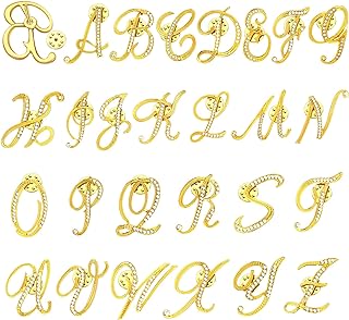 Gold Initial Letter Fairy Brooch Pins with Butterfly Clasp, Personalized Gifts for Women & Men, Alphabet A-Z Design