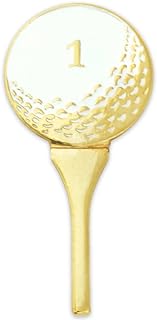 Golf Ball and Tee Brooch Pin, Metal Lapel Pin with Pin Clasp for Golf Enthusiasts, Compact Design