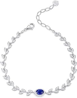 14K White Gold Women's Beautiful Natural AAAA Tanzanite Bracelet Bangle with Diamonds for Ladies