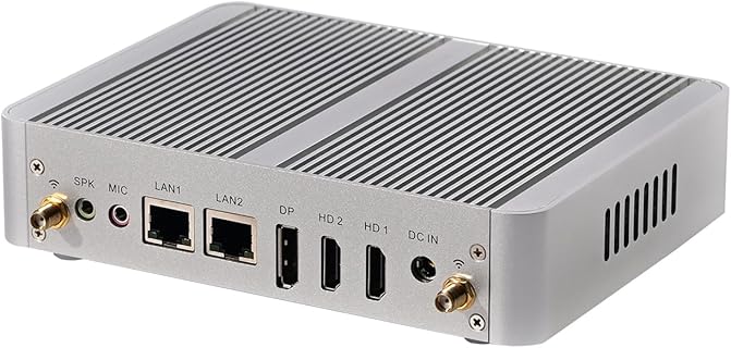 HUNSN Lüfterloser Mini-PC für HTPC und Kodi Box, Intel N100 Prozessor, Dual HDMI und LAN, AC WiFi und Bluetooth. Kompaktes Design für Platzsparung, ideal für den täglichen Gebrauch