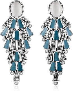 Multi-layer Non Pierced Earrings for Women Chandelier Retro Tiered Clip on Dangle Earrings No Pierced Bohemian Earring Jewelry Handmade with Gift Box Packed