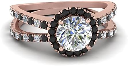 Choose Your Gemstone Reverse Split Shank Halo Diamond CZ Ring rose gold plated Round Shape Halo Engagement Rings Matching Jewelry Wedding Jewelry Easy to Wear Gifts US Size 4 to 12
