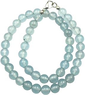 Natural Jade Gemstone Round Beaded Stretchable 15.5" Inches Choker Necklace For Girls and Women, Unisex Necklace, Handmade Designer Necklace For Gift, Christmas Gift, Friendship,Couple Necklace