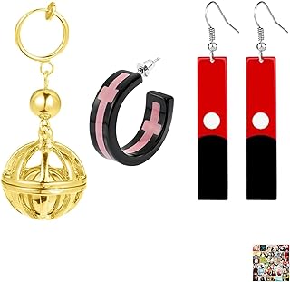 JinYu 14 Set Sticker and Anime Tokyo Revengers Series Earrings Comic Earrings Cosplay Ear Clip Jewelry Accessories Gifts for Men and Women Resin Pendant Earrings