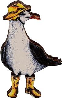 Stylish Wooden Bird Brooch Pin with Lobster Claw Clasp for Women and Men, Nautical-Inspired Seagull Design, Crafted from Stainless Steel, Ideal for Attire or Backpacks