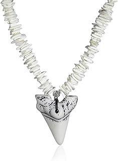 Set White Puka Shell Adjustable Chain Necklace Anklet Hawaiian Seashell for Women Beach Necklaces Clam Chips Surfer Jewelry Conch Handmade Bohemian Summer Imitation Cool Fossil Shark Teeth