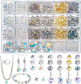 JADVY Deluxe Jewellery Making Set: Crystal Beads Bracelet Kit in Glass with Multifaceted Design - Perfect for Adults & Beginners