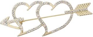 Stunning Crystal Heart Brooch Pins with Pin Clasp, Double Heart Design - Ideal Accessory for Women's Outfits, Weddings, Christmas Decorations
