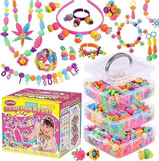 Funtopia Snap Pop Beads Bracelet Maker in Rainbow Colors, with Snap-On Design for Kids/Toddlers Ages 3-6, DIY Jewelry Craft Kit - Funtopia Brand