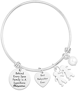 Stainless Steel Babysitter Appreciation Bracelet with Lobster Claw Clasp and Box Chain - Ideal for Nannies and Caregivers