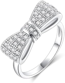 Stylish Yfstyle Bow Rings for Women - Brass-Made, Bow-Shaped Engagement, Wedding Band, or Promise Rings - Perfect Jewelry Gift for Valentine's Day or Any Special Occasion