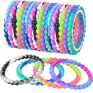 ArtCreativity Tie Dye Bead Bracelets - Pack of 12 Stretch Novelty Wristbands in Assorted Colors - Fun Party Favor, Carnival Prize, Goodie Bag Fillers, Bracelets for Kids and Adults