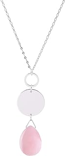 Waterdrop Healing Stone Pendant Long Necklace for Women Girls