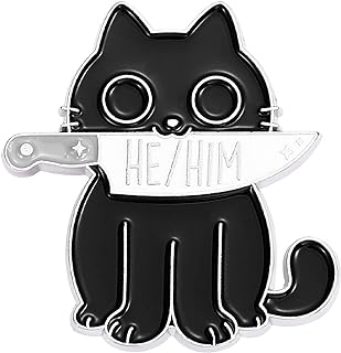 Cute Black Cat LGBTQ Pin Brooches They/He Him/They Them/She Her/He They Gender Identity Bulk Pins for Pride Parade Clothing Backpack Hat Decoration