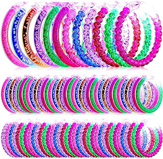 200 Pcs Glow Sticks Bracelets Glow in the Dark LED Bracelets Light Up Rave Bracelet Flashing Neon Party Jewelry Bulk for Carnival Festival Birthday Party Gifts, Bubble Bead Styles, 6 Color