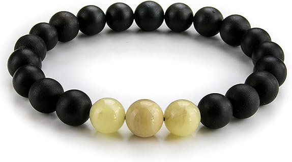 Amber Bead Stretch Bracelet - Certified Handmade Natural Baltic Dark Cherry Charm Bangle Unisex Adult in a Gift Box
