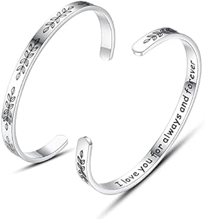 TONY & SANDY Cuff Bracelets for Women Best Friend Sister Aunt Mom Daughter Granddaughter Cousin Personalized Birthday Christmas Easter Mother's Graduation Gifts for Women Teen Girls