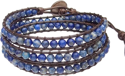 Genuine Stone Wrap Bracelet for Women Healing Crystal Beaded Bracelet Adjustable 2/3/5 Wraps Bracelet Bohemian Handmade Mother's Day gift