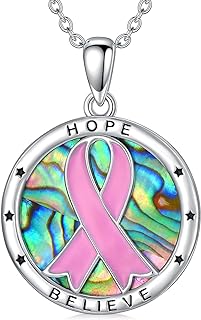 925 Sterling Silver Box Chain Necklace with Celtic Knot, Cross & Witches Knot Design, Pink Ribbon Pendant for Women - Elegant Mother's Day or Birthday Gift for Wife or Mom - Hypoallergenic Jewelry