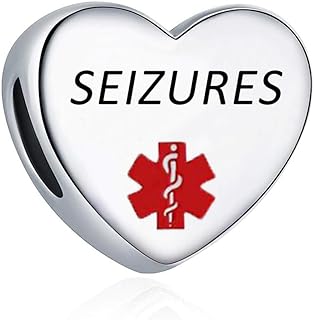 Sport Awareness Medical Alert Heart Charm for Charms Bracelet Emergency Engraved Medical Id Health Jewelry for Women