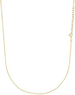 Ritastephens 14k Yellow or White Gold Cable Link Adjustable Chain Necklace 13" to 15" Inches