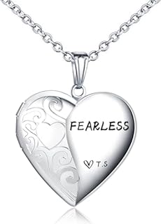 Love Heart Locket Necklace for Women Girl Photo Locket Hold Pictures Jewelry Birthday Gifts