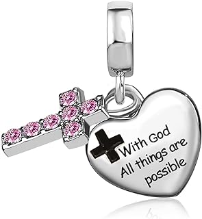JMQJewelry Cross Religious God Birthday Birthstone Dangle Womens Bead Charms for Bracelets Mom Wife Sister Jewelry