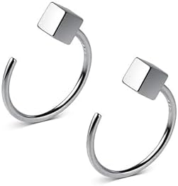 Reffeer 925 Sterling Silver Half Hoop Earrings for Women Teen Girls Open Hoop Earrings Minimalist Huggie Earrings Hypoallergenic