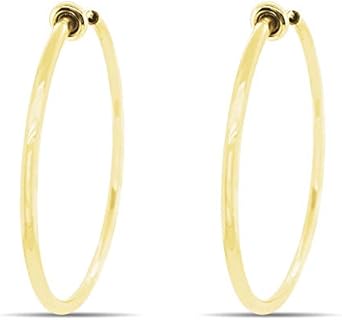 Clip On Spring Hoop Earrings for Non-Pierced Ears