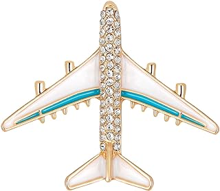 Alloy Airplane Brooch Pins Enamel Red Blue Plane Luxury Brand Brooches