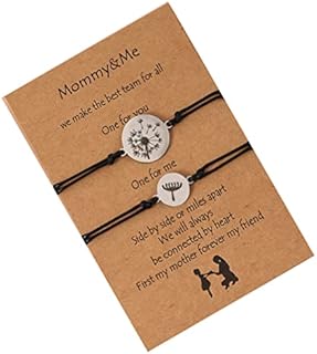 Stainless Steel Braided Chain with Dandelion Charm, Holibanna Mother-Daughter Friendship Bracelet Set, Adjustable Mom Gifts from China