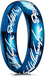 King Ring 6mm Super Lord of The Rings Engraved Ring - Ultimate Edition of LOTR Bands for Men & Women – Designed in USA