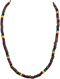 BlueRica Rasta Coconut Shell Beads Necklace