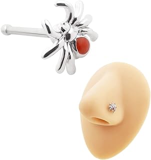 Excepro 20G L Shape and Pin Bone Screw Spider Fashion Nose Rings Piercing Nose Studs 316L Surgical Stainless Steel Nostril Piercings