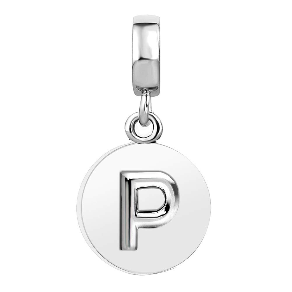 Initial A-Z Letter Alphabet Lucky Charm Womens Beads Charms Fits Pandora Charms Bracelets Valentine Mother Christmas Jewelry